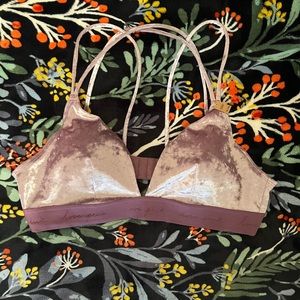 Lavender velveteen bralette NWTs